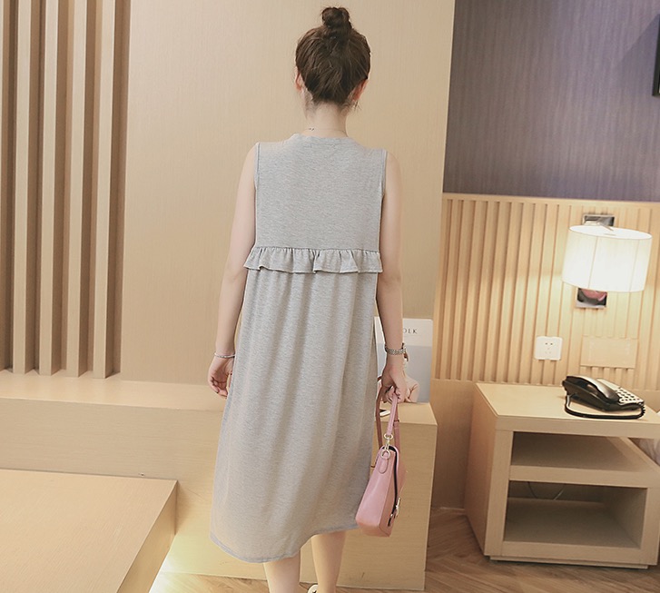 ชุดคนท้องเปิดให้นมแนวขวาง มีระบายซ่อนซิบ ผ้านิ่มใส่สบาย M,L.XL,XXL