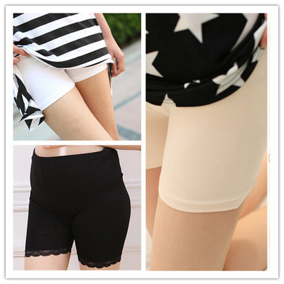 กางเกงซับในคนท้อง กันโป๊ มีสายปรับขนาด ผ้านิ่มเบา ใส่สบายไม่อึดอัด ลูกไม้ ดำ,ครีม,ขาว