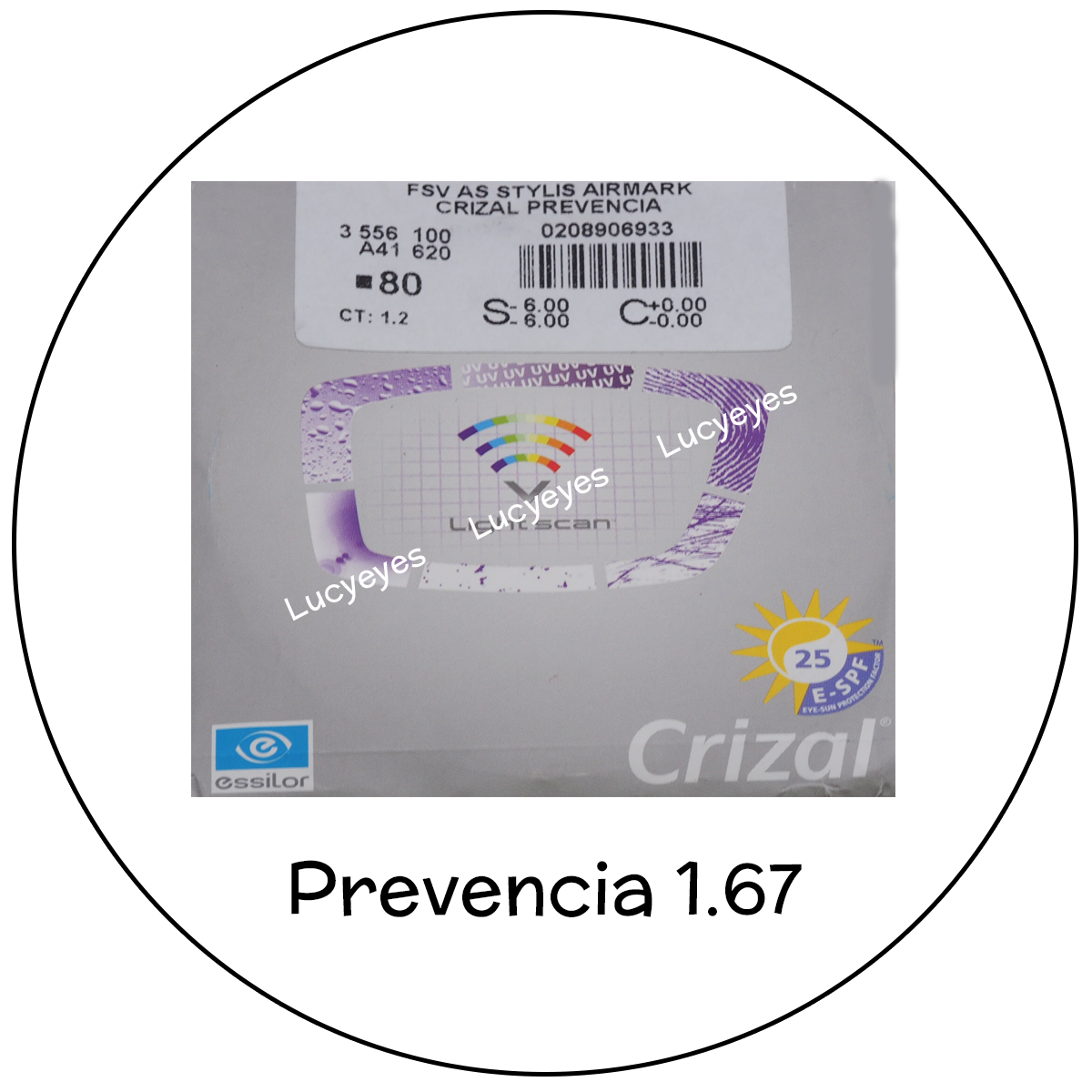 เลนส์ Essilor Crizal Prevencia 1.67