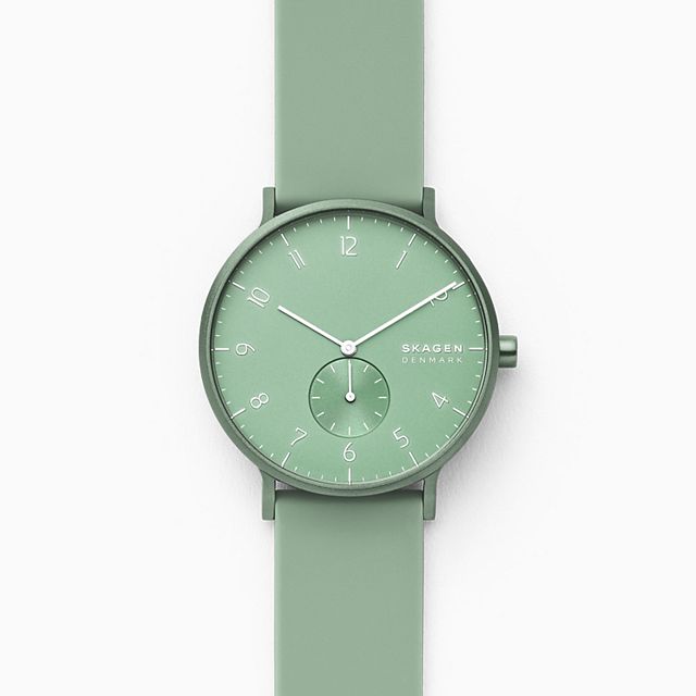 Skagen SKW6590 นาฬิกาผู้ชาย Aaren Kulor Mint Silicone Quartz Men's Watch