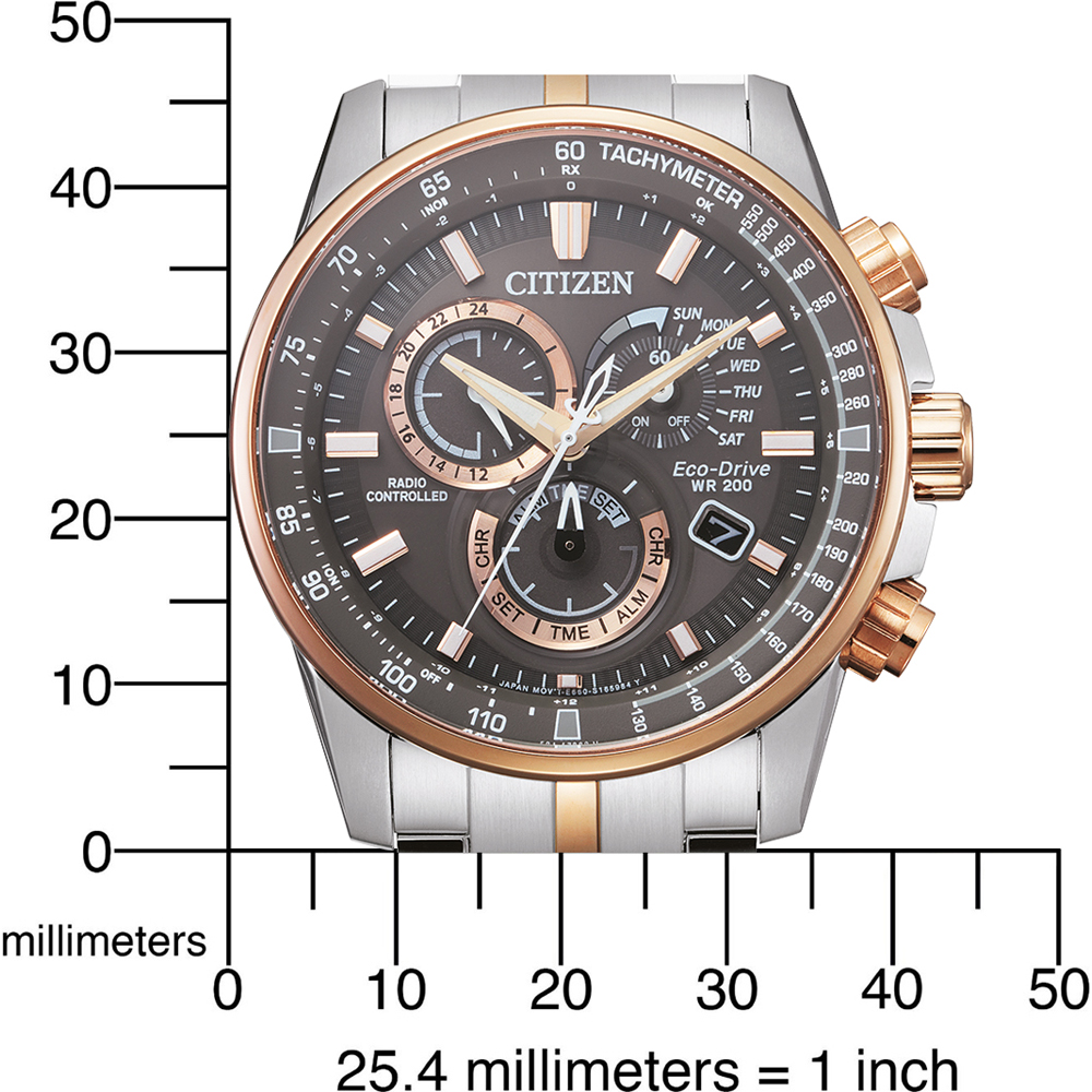Citizen CB5886-58H นาฬิกาผู้ชาย Eco-Drive PCAT Radio Controlled Perpetual Chrono A-T Men's Watch