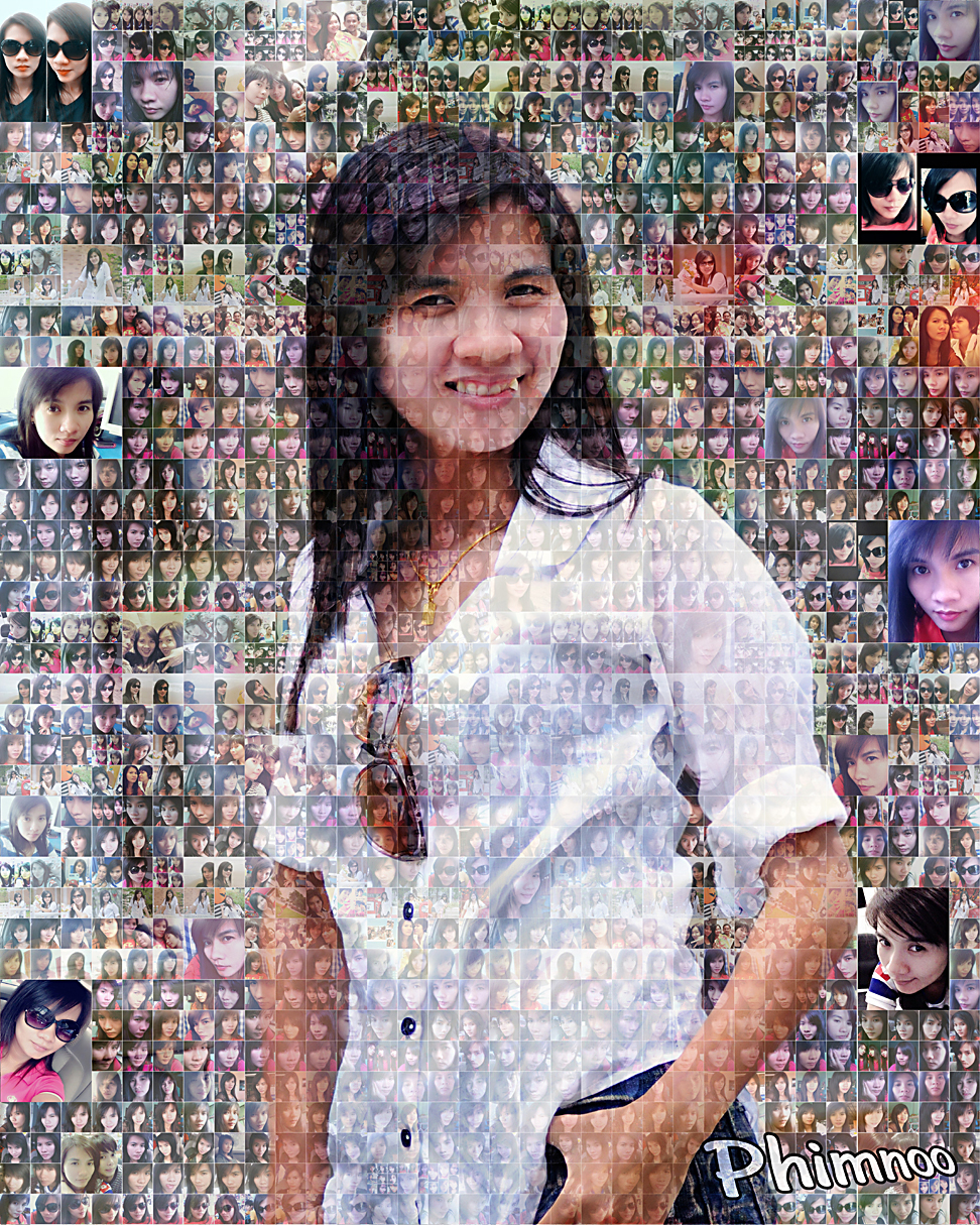 Mosaic Photo ขนาด16x20 นิ้ว กรอบลอยด้าน