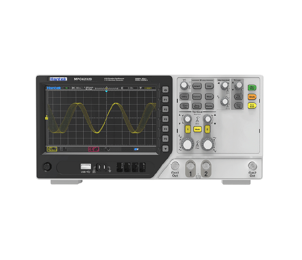 Hantek DPO6082C ดิจิตอลฟอสเฟอร์ออสซิลโลสโคป แบบตั้งโต๊ะ ขนาด 80 MHz 2ช่อง + AFG (จอสัมผัส)