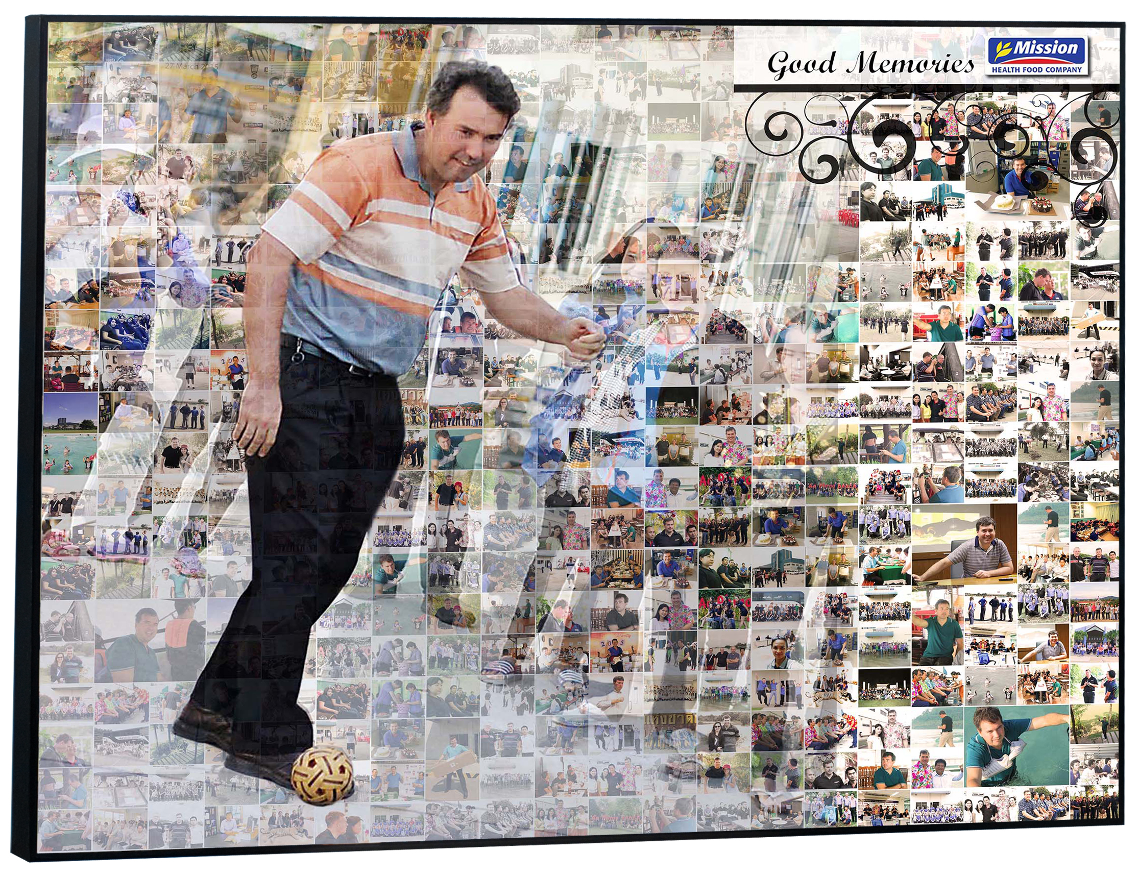 ของขวัญวันเกษียณอายุ mosaic 24x30 นิ้ว กรอบลอยด้าน