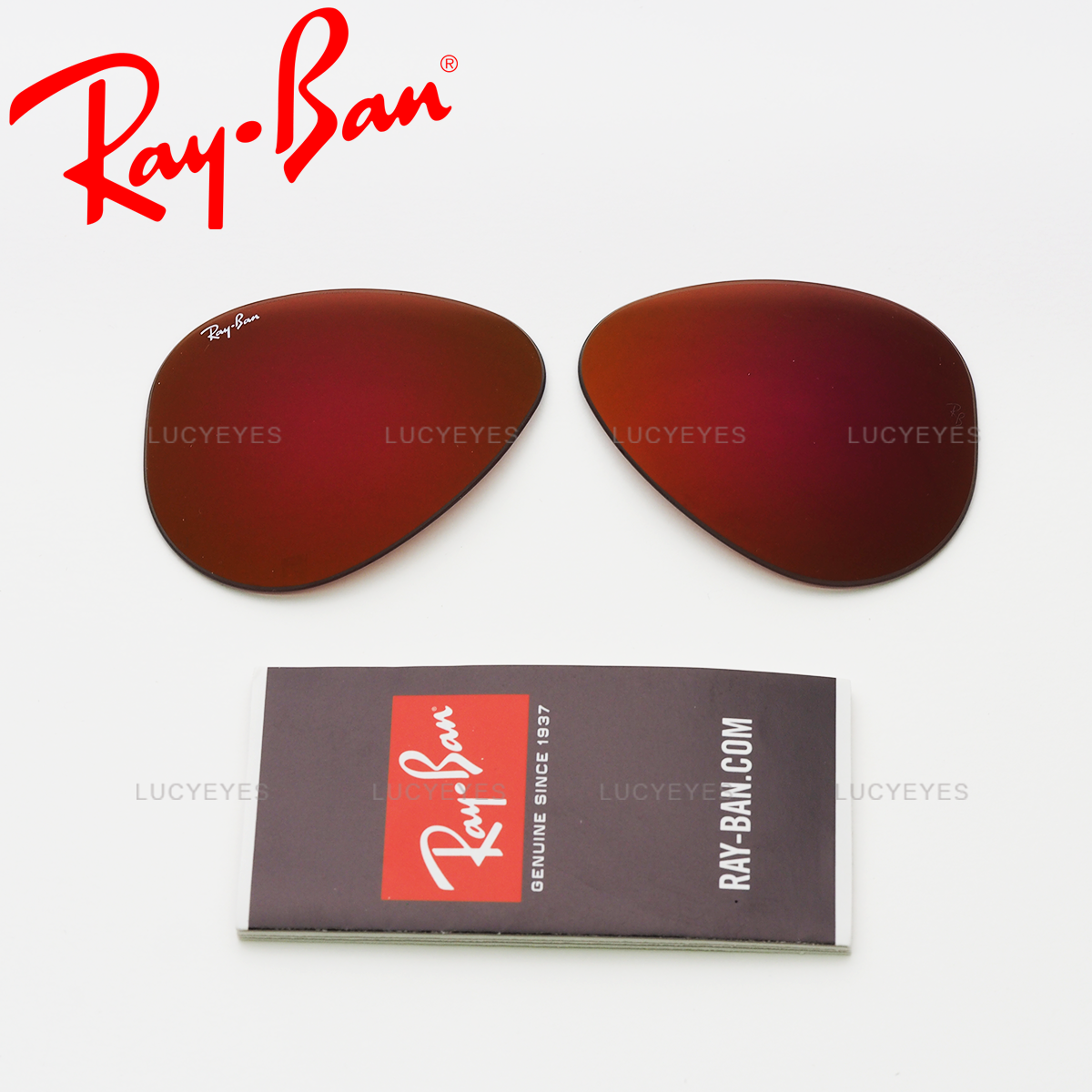 เลนส์ RAYBAN แท้ 100% RB3025 167/2K, เลนส์สีปรอทแดง