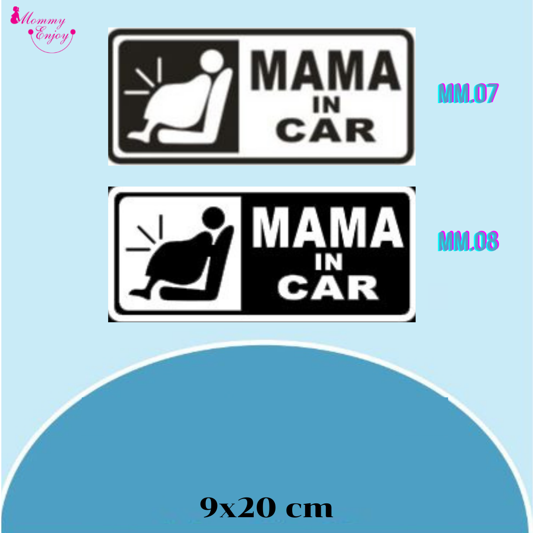 สติ๊กเกอร์ mama in car สติ๊กเกอร์อย่างดี สะท้องแสง เห็นชัดทั้งกลางวันและกลางคืน