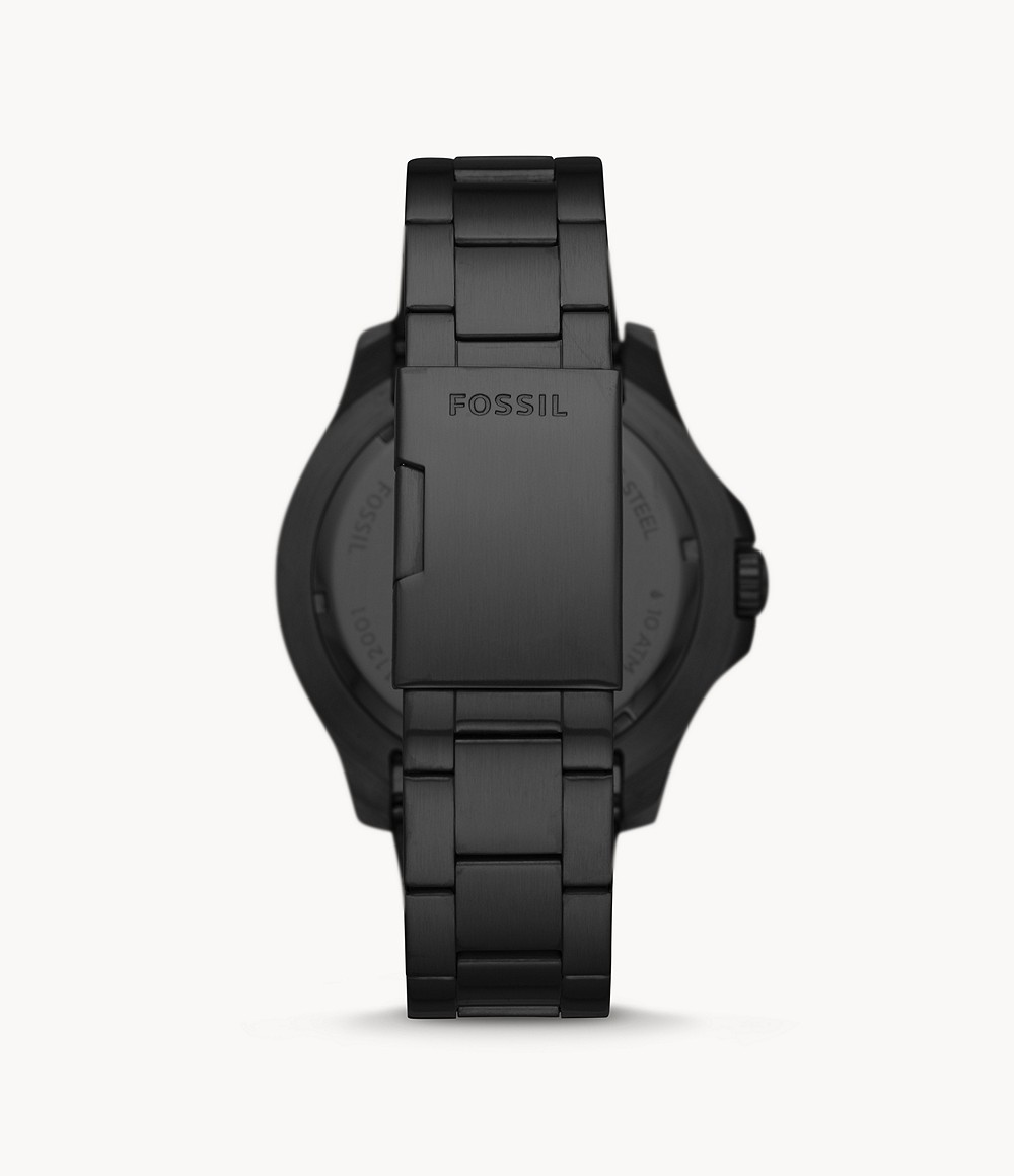 Fossil FS5688 นาฬิกาผู้ชาย FB-02 Three-Hand Date Black Stainless Steel Quartz Men's Watch