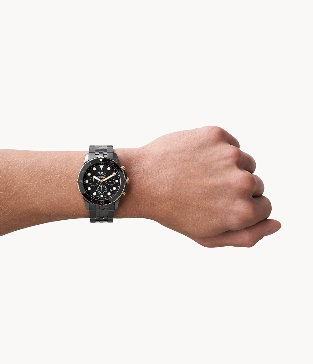 Fossil CE5024 นาฬิกาผู้ชาย FB-01 Chronograph Black Ceramic Quartz Quartz Men's Watch