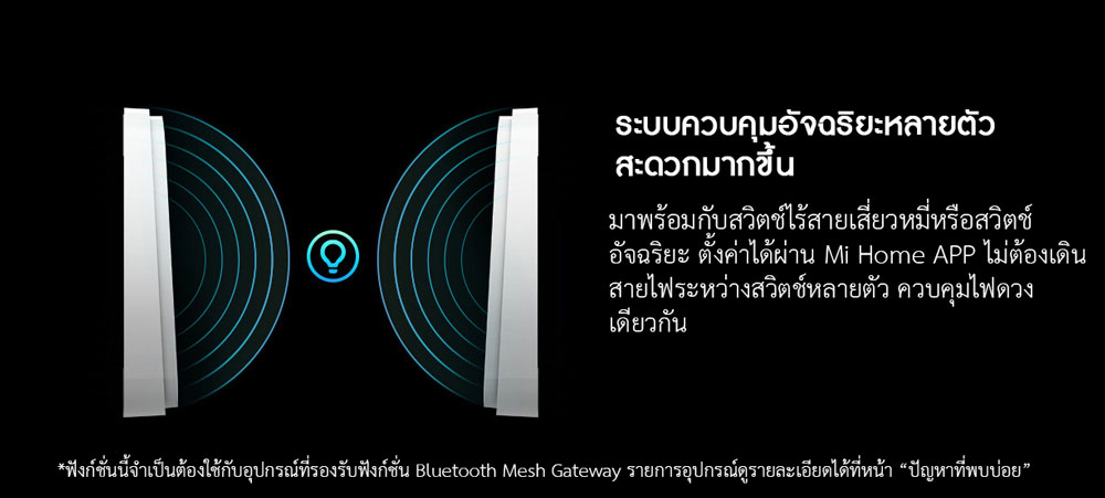 Xiaomi Smart Wall Switch - สวิทซ์ไฟบ้านอัจฉริยะเสี่ยวหมี่ (BLE Mesh) (L+N) (CN)