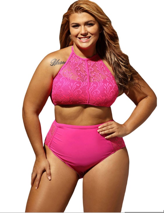 ชุดว่ายน้ำคนอ้วน พร้อมส่ง :ชุดว่ายน้ำทูพีชสีชมพูไซส์ใหญ่แต่งลายลูกไม้และสายด้านหลังแบบเก๋ Sexy มากๆจ้า:รอบอก48-58นิ้ว เอว40-50นิ้ว สะโพก44-56นิ้วจ้า
