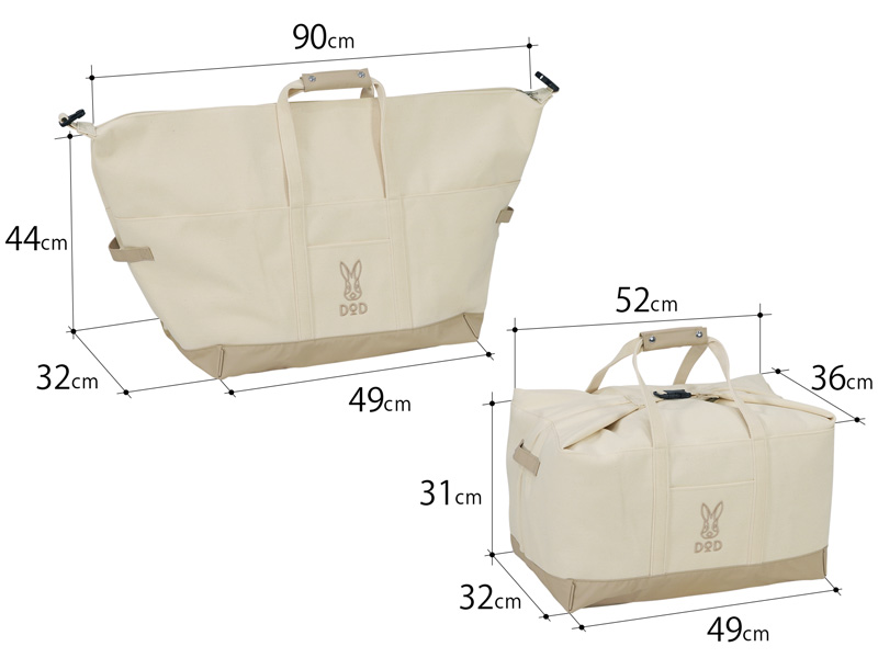 [PRE-ORDER] กระเป๋าผ้า กระเป๋าพับได้ กระเป๋าใส่เสื้อผ้าใบใหญ่ D.O.D. TOTE Bag HAKO NA-RU 65L นำเข้าจากญี่ปุ่น DODトートハコナール（65）