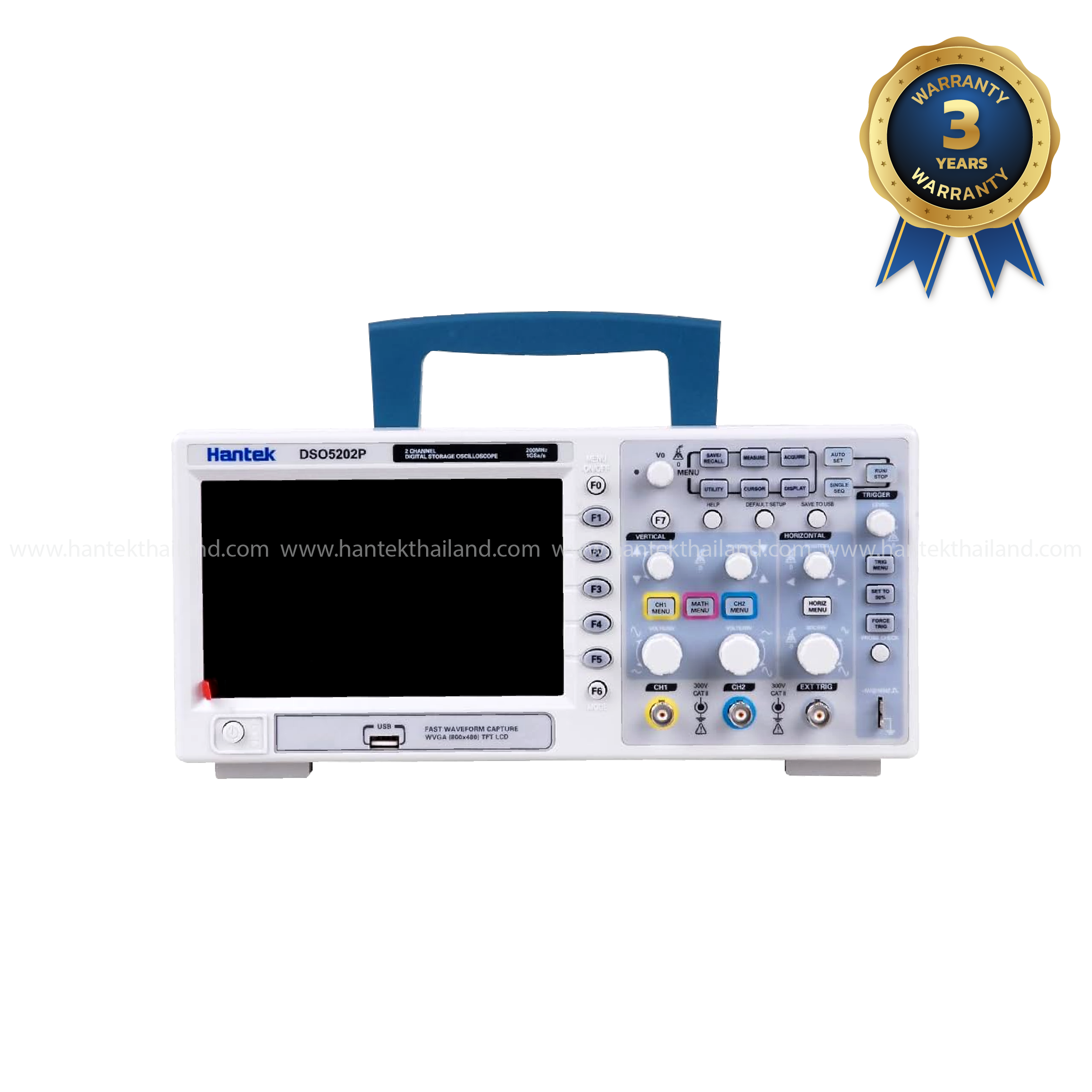 Hantek DSO5202P ออสซิลโลสโคปแบบตั้งโต๊ะขนาด 200 MHz 2 ช่อง