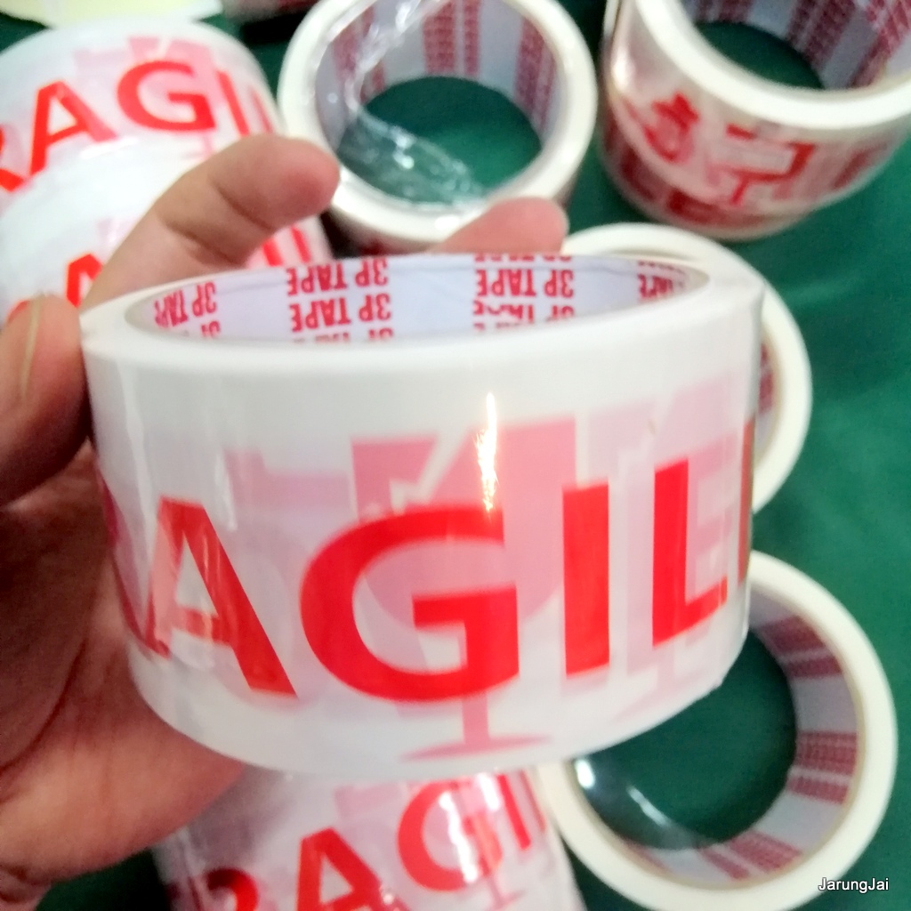 opp tape เทปกาว ระวังแตก ยาว 45 หลา ตัวหนังสือสีแดง SK24B ศรีสะเกษ