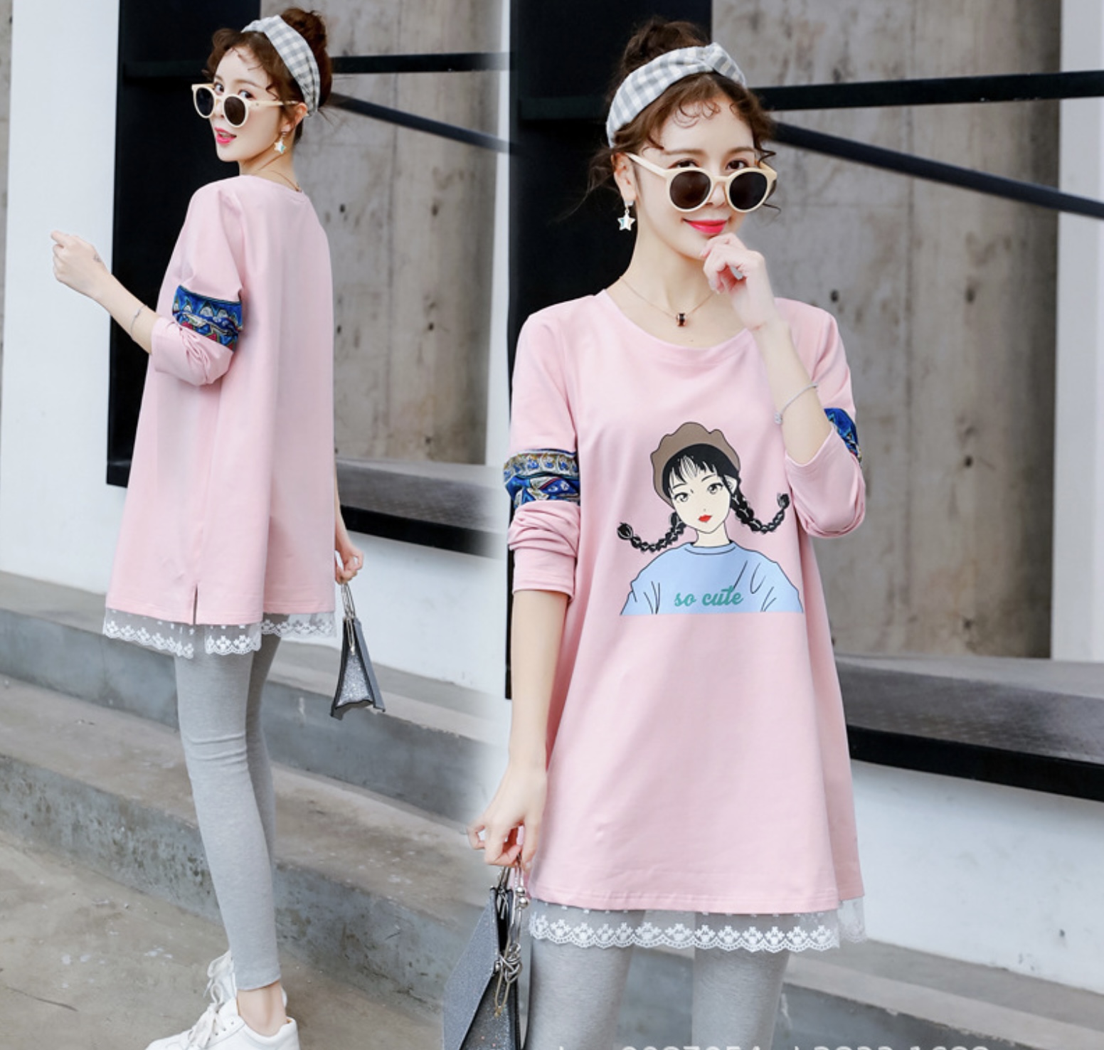 เสื้อคลุม แขนยาว ผ้าคอตต้อน ต่อปลายลูกไม้ เนื้อนิ่ม ใส่สบาย น่ารักค่ะ