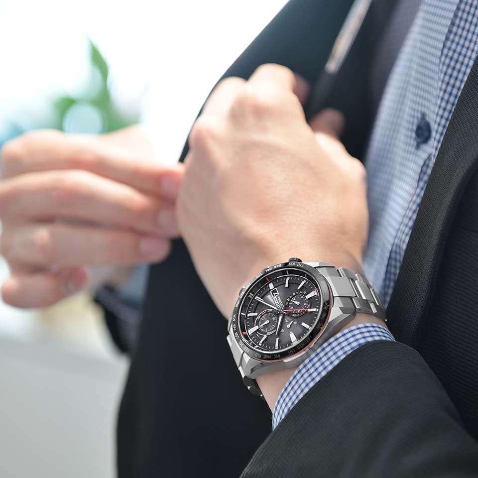 Citizen AT8189-61E นาฬิกาผู้ชาย Attesa Made In Japan Perpetual Chronograph Eco-Drive Men's Watch