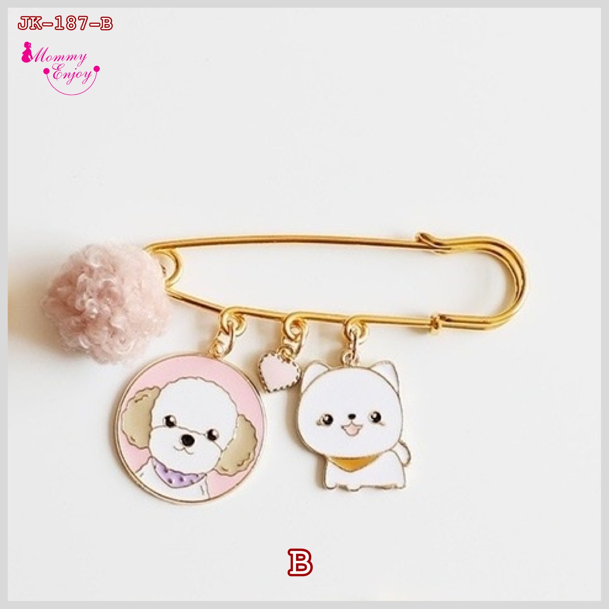 เข็มกลัดติดชุด เข็มกลัดคนท้อง ติดเพื่อความสวย หรือติดเพื่อความเชื่อก็ได้ น่ารักลงตัว เซตหมาน้อย