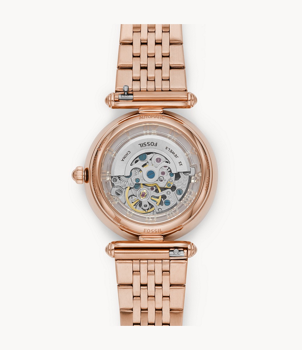 Fossil ME3198 นาฬิกาผู้หญิง Lyric Automatic Rose Gold-Tone Women's Watch