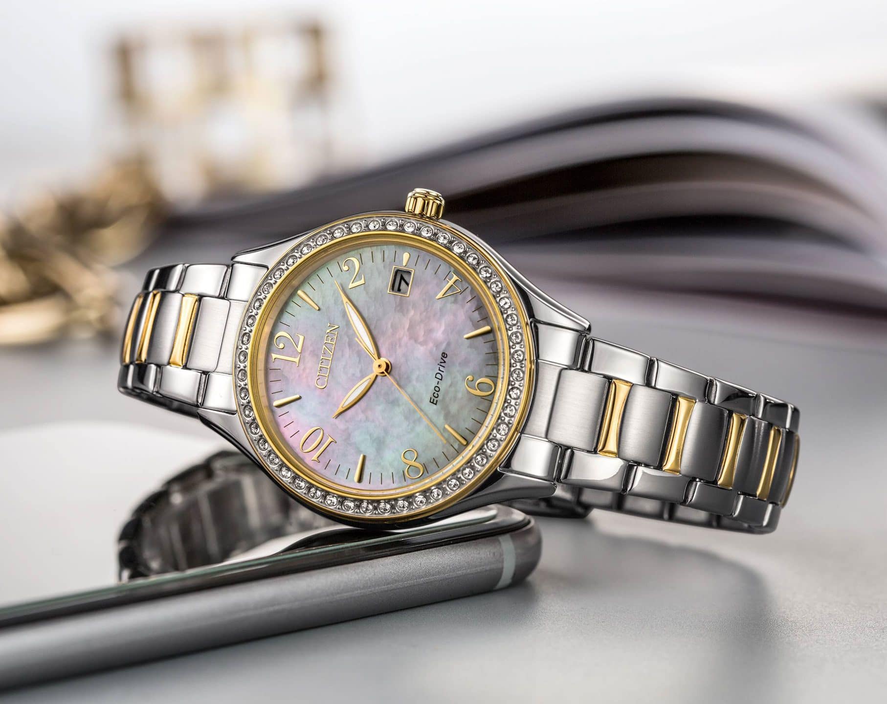 Citizen EO1184-81D นาฬิกาผู้หญิง Eco-Drive Swarovski Crystal Women's Watch