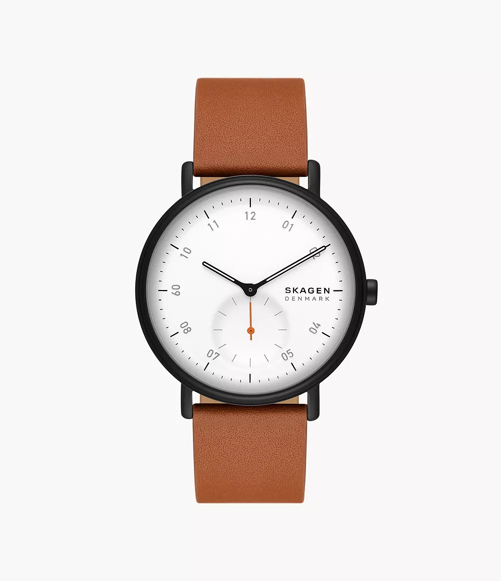Skagen SKW6889 นาฬิกาผู้ชาย Kuppel Two-Hand Sub-Second Brown Leather Watch Men's Watch