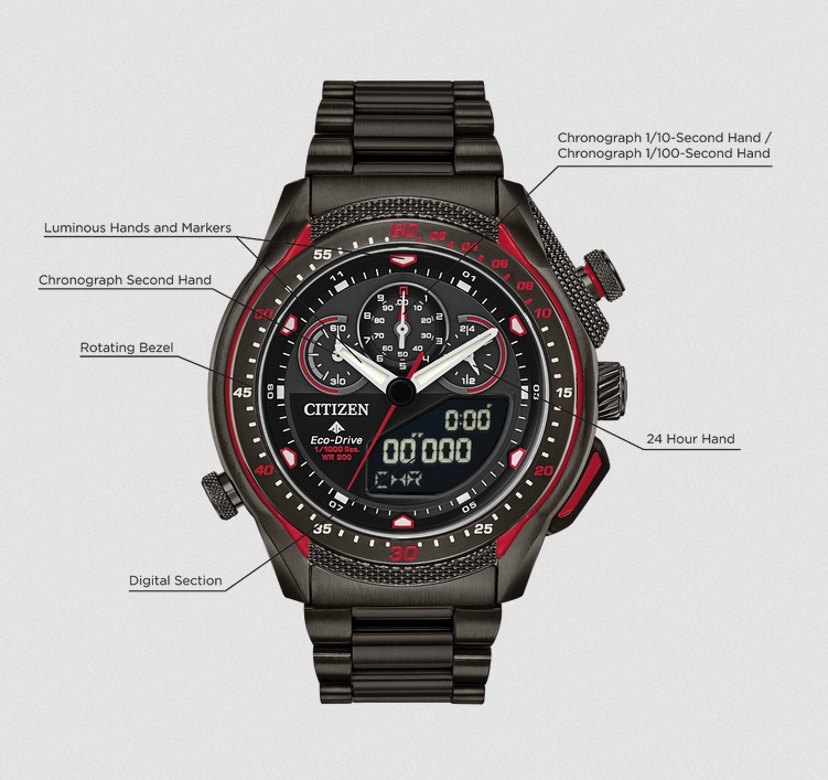 Citizen JW0137-51E นาฬิกาผู้ชาย Eco-Drive Ana-Digi Promaster SST Chronograph Men's Watch