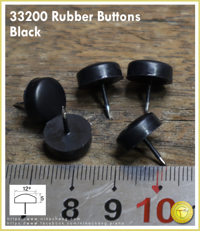 33200 Rubber Buttons Black