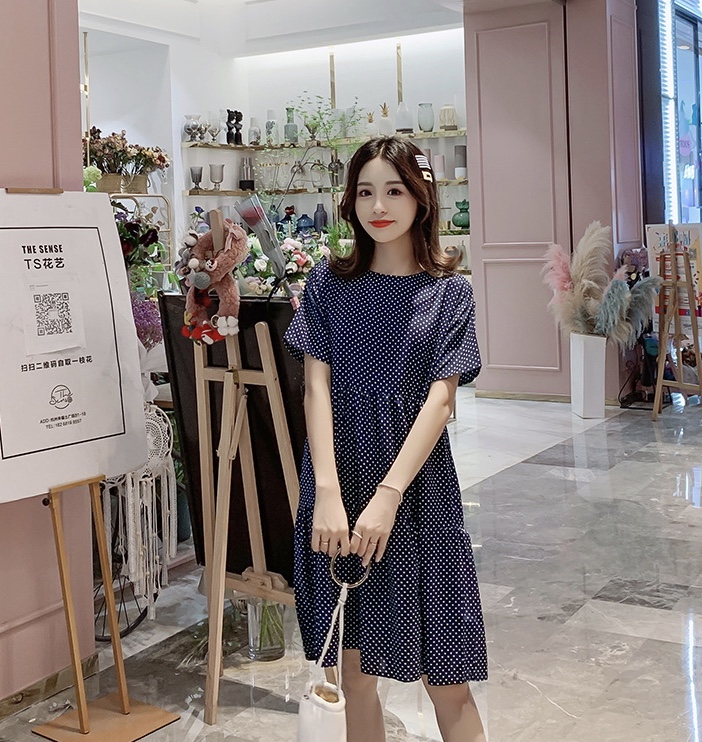 เดรสคลุมท้องแฟชั่น ผ้าชีฟองเนื้อดีมาก มีโบว์ผูกด้านหลัง น่ารัก สีสวย รอบท้องใหญ่ใส่ได้ถึงคลอด M L XL XXL