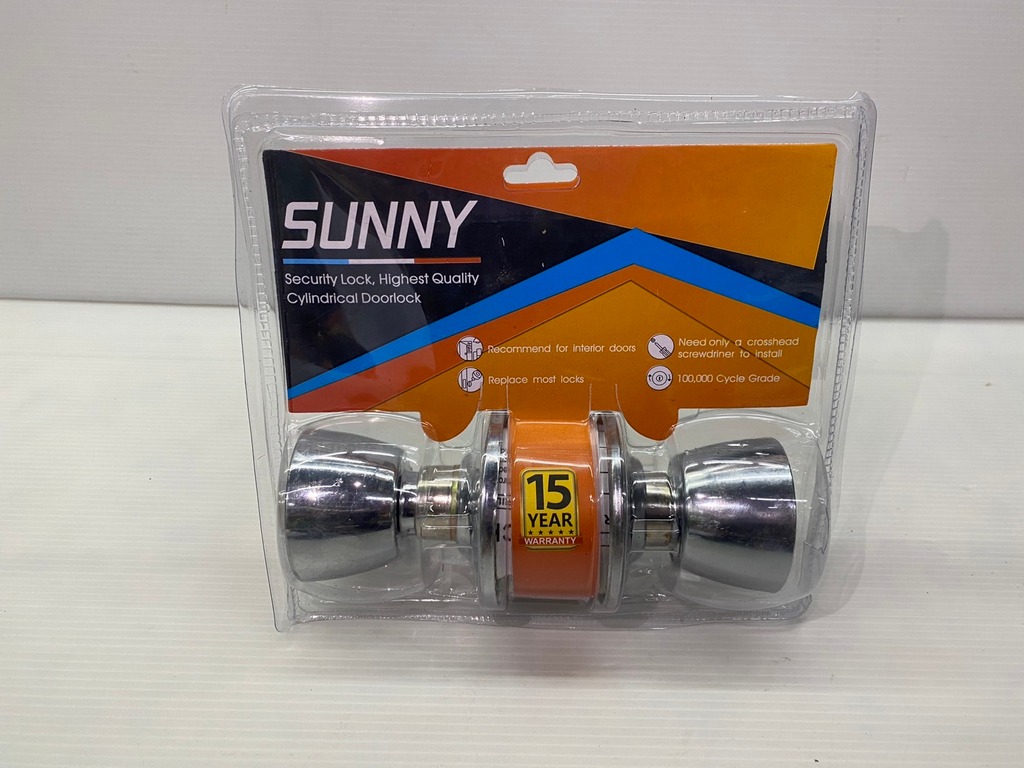 ลูกบิดสแตนเลส ลูกบิดประตูห้องนอน (มีกุญแจ) SUNNY รุ่น 588P/C