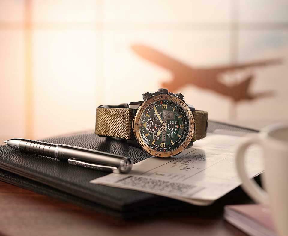 Citizen JY8074-11X นาฬิกาผู้ชาย PROMASTER Eco-Drive Global Radio-Controlled Men's Watch