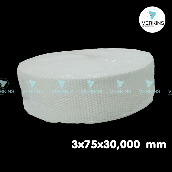 Fiberglass Tape ( เทปกันความร้อน ไฟเบอร์กลาส ) อุณภูมิ 550 C ขนาด 3x75x30,000 mm