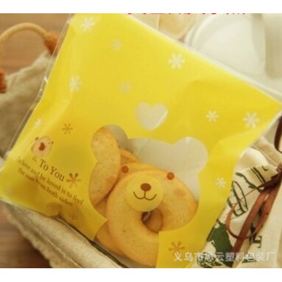 ถุงคุ๊กกี้ ฝากาว ขนาด 10×10 ซม. จำนวน 95-100 ชิ้นต่อแพ็ค ชุดที่ 2/6