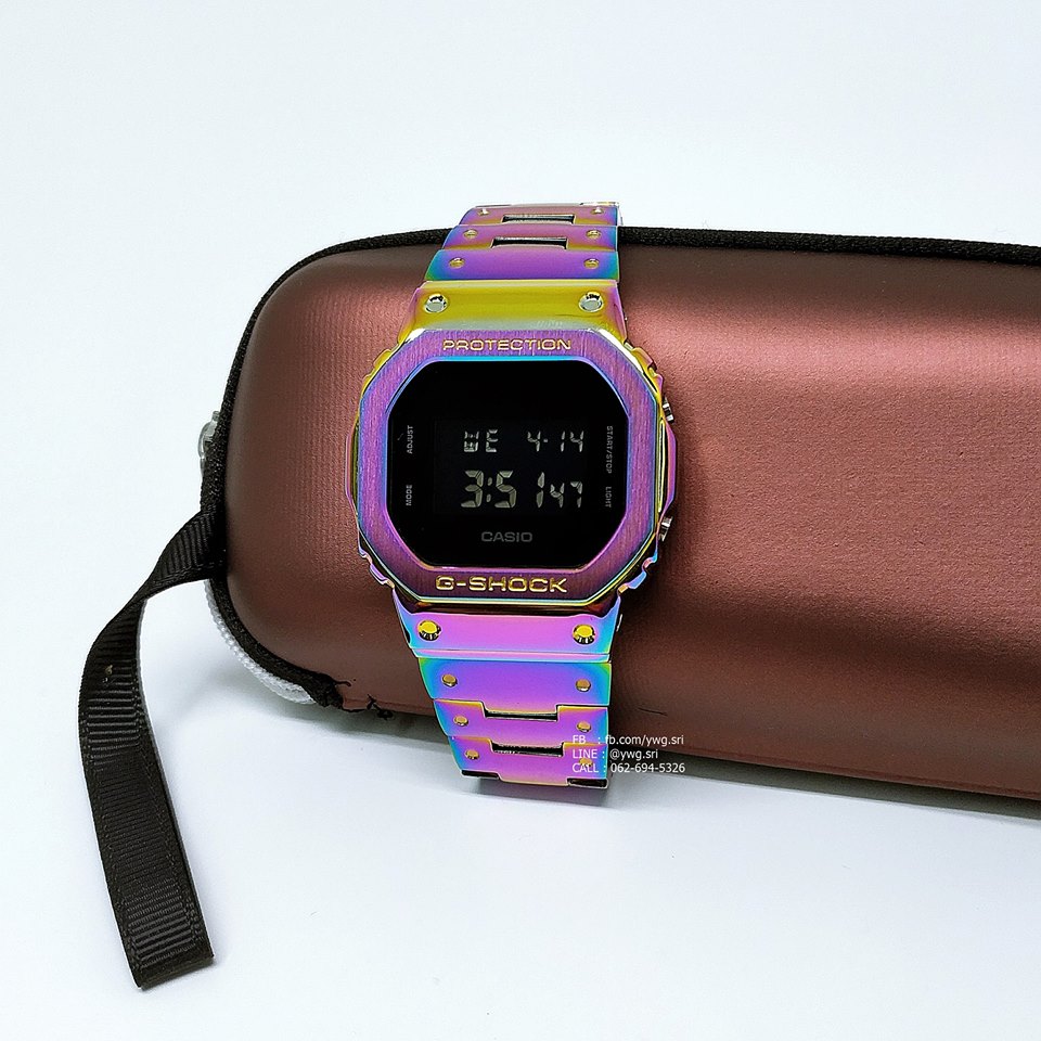 G-SHOCK CUSTOM รุ่น DW-5600 กรอบสายเหล็กไทเทหน้าดำ