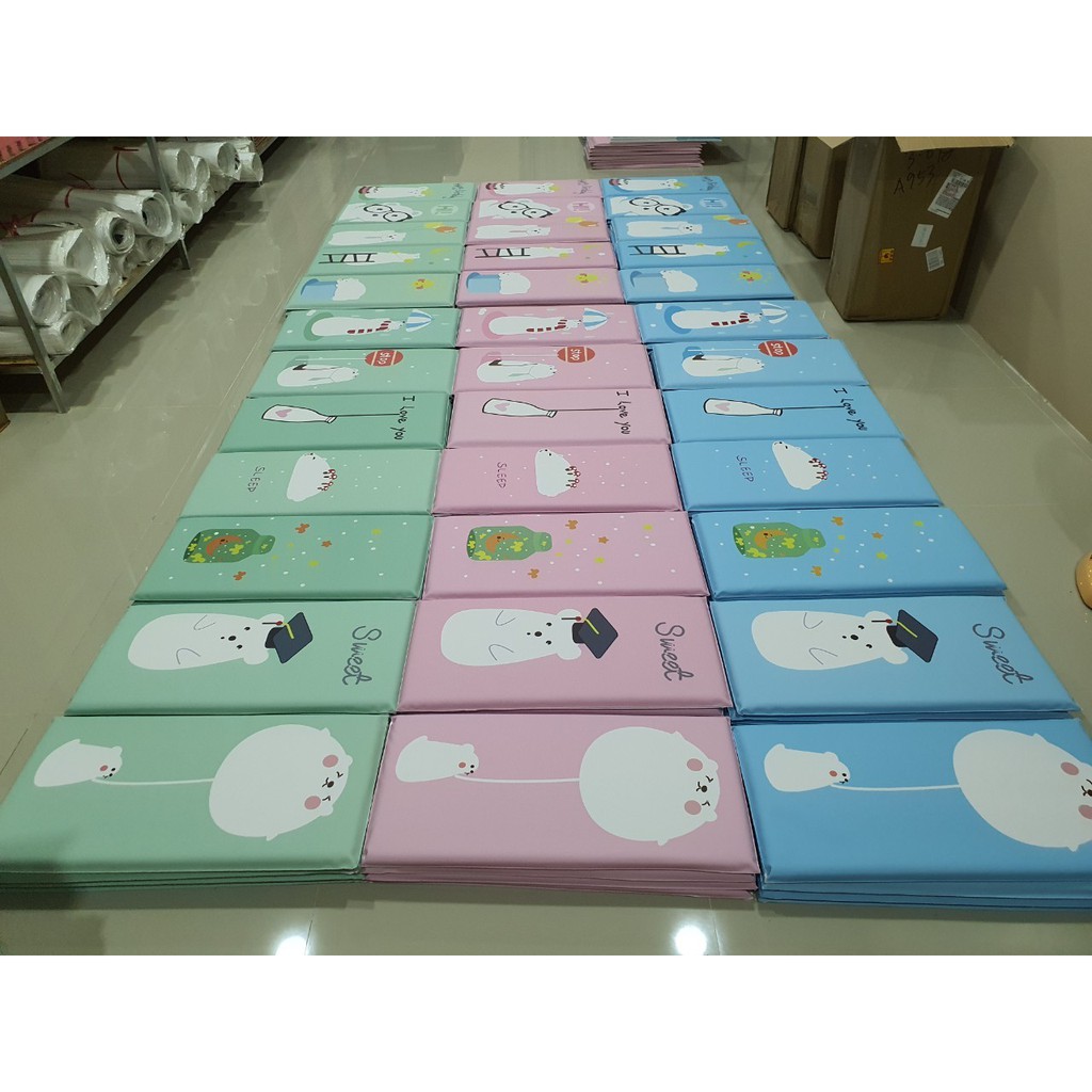 บุผนัง ผนังกันกระแทก ลายการ์ตูนมีกาวในตัว สีฟ้า ขนาด 30x60 ซม.