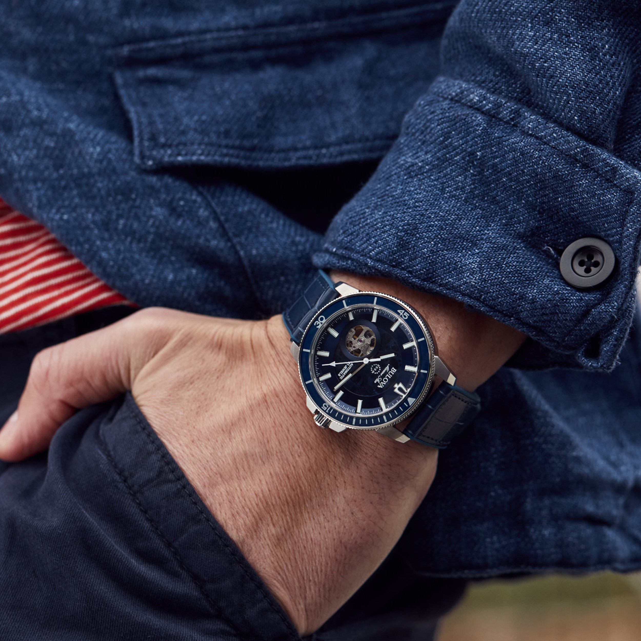 Bulova 96A291 นาฬิาผู้ชาย Marine Star Automatic Men's Watch