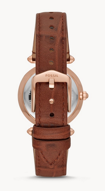Fossil ES4683 นาฬิกาผู้หญิง Lyric Three-Hand Brown Leather Quartz Women's Watch