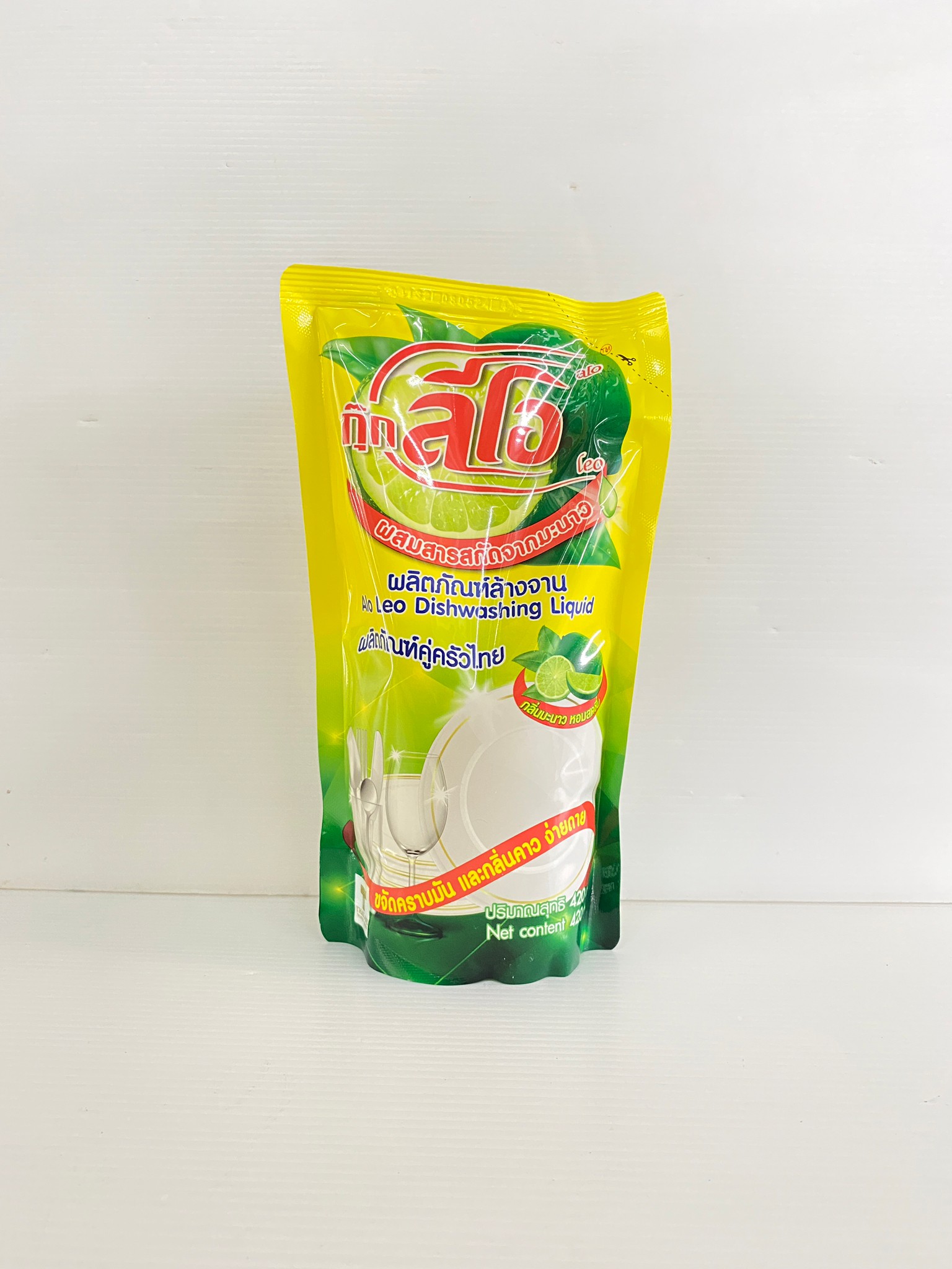 น้ำยาล้างจานแบบถุงเติม 420ml.สูตรเข้มข้นผสมสารสกัดจากมะนาวกุ๊กลีโอ ราคาประหยัดใช้ดีเกินคุ้ม