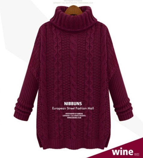 เสื้อกันหนาวพร้อมส่ง : เสื้อไหมพรมคอเต่าสีไวน์แดงแขนยาว ใส่กันหนาวได้ดีมากจ้า :รายละเอียดไซส์คลิกเลยจ้า