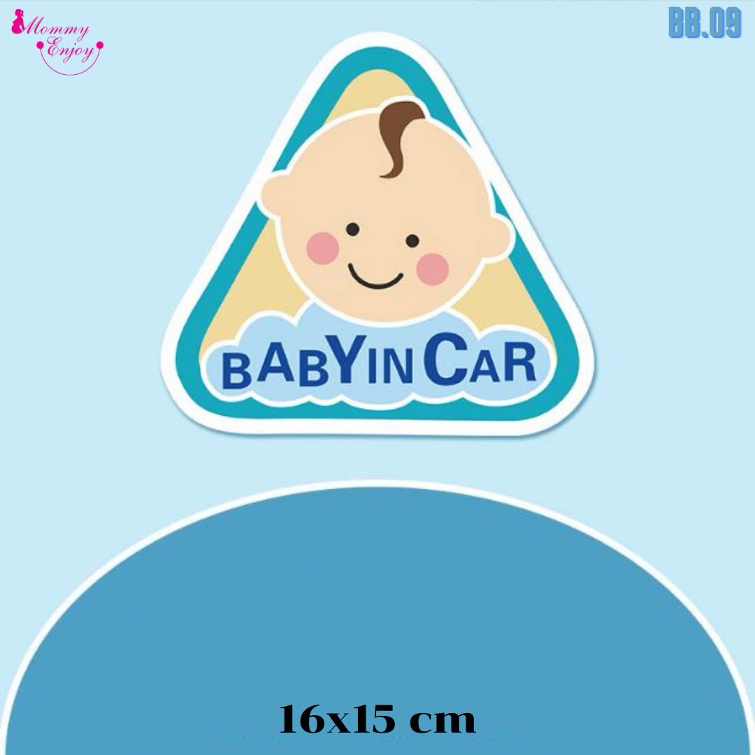 สติ๊กเกอร์ baby in car สติ๊กเกอร์อย่างดี สะท้องแสง เห็นชัดทั้งกลางวันและกลางคืน
