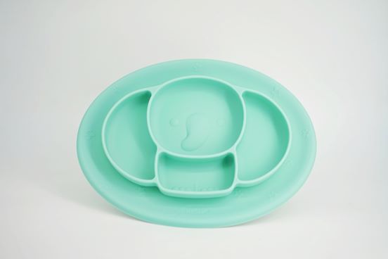 จานซิลิโคน ของแท้จากอังจู ลายช้างน้อยพร้อมฝาปิด ELEOHANT SILICONE PLATE Ange