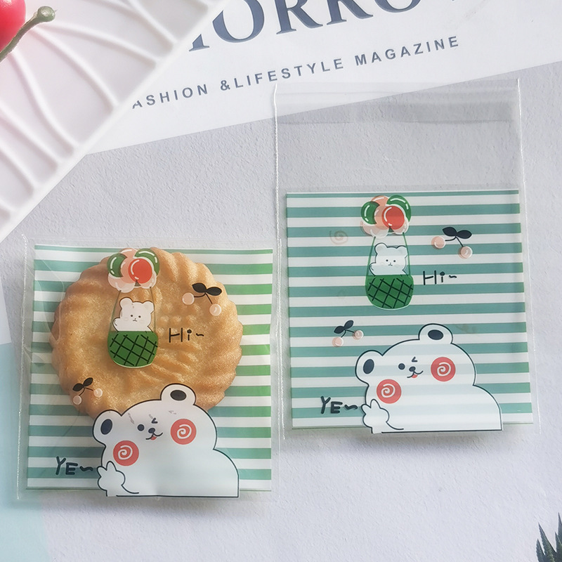 ถุงคุ๊กกี้ ฝากาว ขนาด 7x7 ซม. (95-100 ใบ) ลายพิเศษ ชุดที่ 3/3