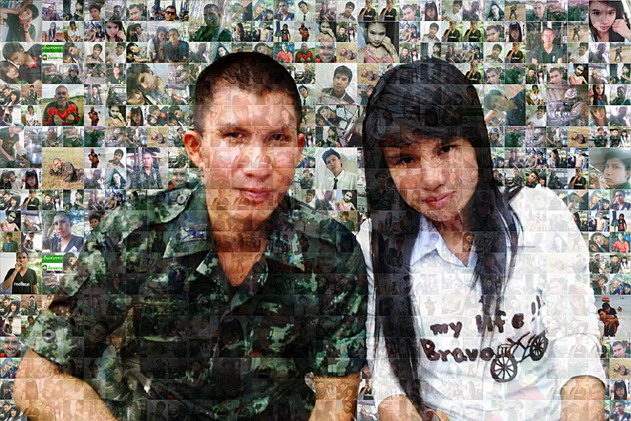 Mosaic Photo ขนาด16x20 นิ้ว กรอบลอยด้าน