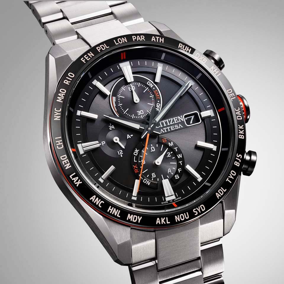 Citizen AT8189-61E นาฬิกาผู้ชาย Attesa Made In Japan Perpetual Chronograph Eco-Drive Men's Watch