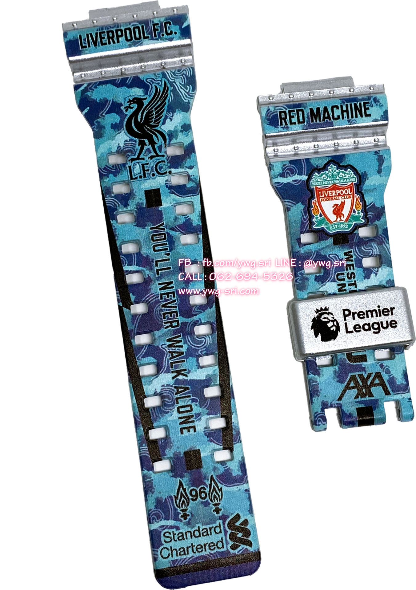 กรอบสาย G-SHOCK สีเทา สกรีนลาย Liverpool ใส่ได้กับรุ่น GA-100 ,GA-110 ,GA-120 ,GA-140 ,GAX-100 ,GD-100 ,GD-120