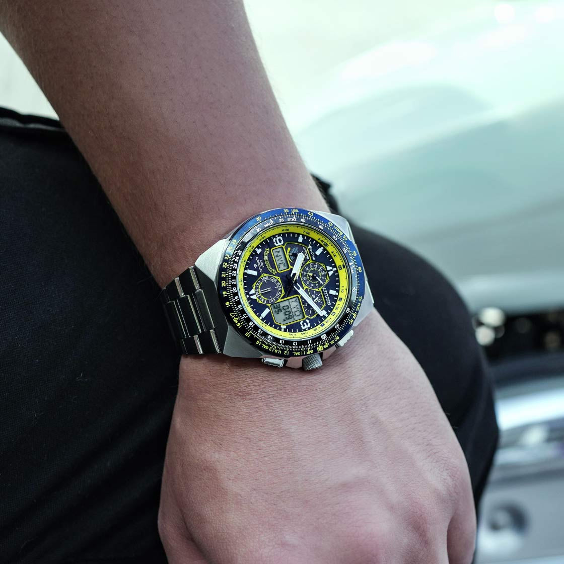 Citizen JY8125-54L นาฬิกาผู้ชาย Eco-Drive Promaster Skyhawk A-T Chronograph GMT Men's Watch