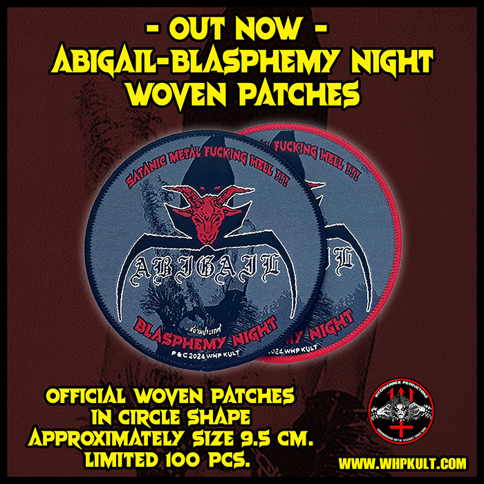 ABIGAIL 'Blasphemy Night' Woven Patches (Circle Shape)