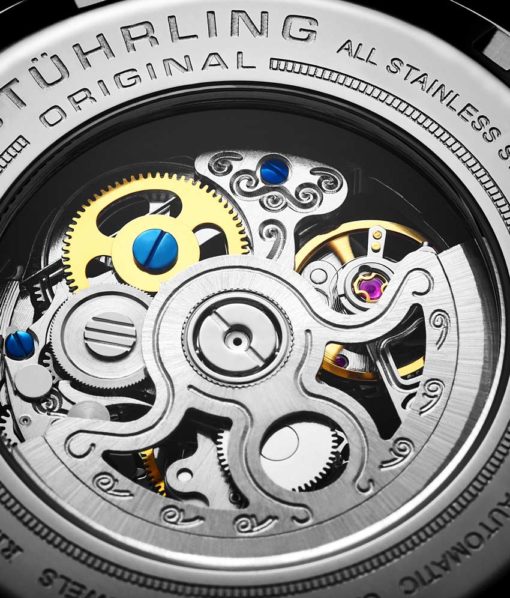 Stuhrling Original 574.01 นาฬิกาผู้ชาย Stuhrling Original รุ่น 574.01, Executive II Stainless Steel Genuine Leather Strap Men's Watch