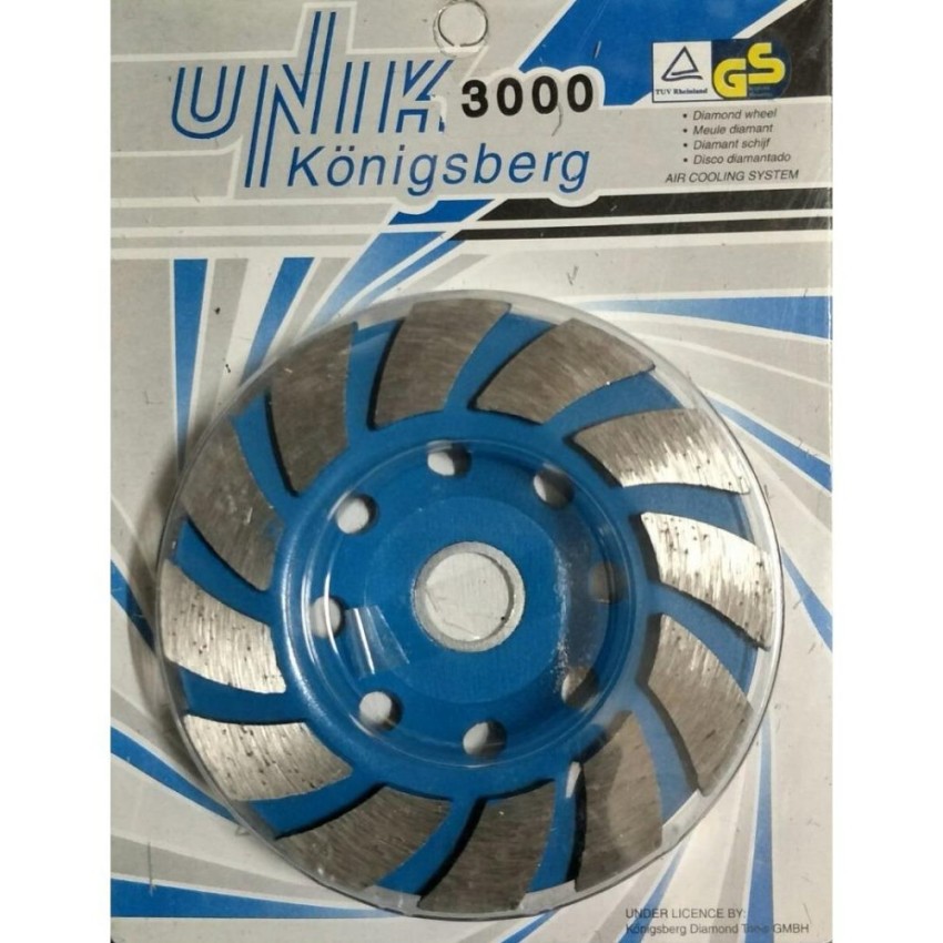แผ่นเจียรปูน 4นิ้ว No.U-3000 เจียบัว สีฟ้า Unix