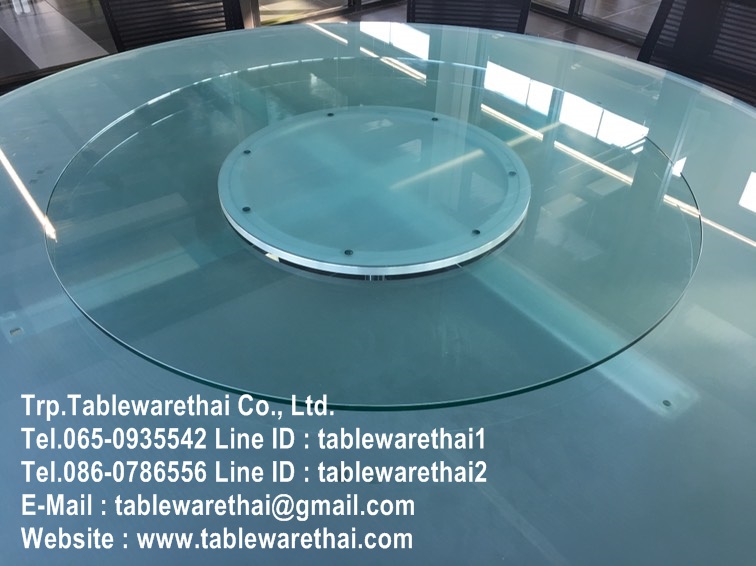 Lazy Susan 懒惰的苏珊 旋转底座 食品转盘 เลซี ซูซาน จาน หมุน โต๊ะจีน จานหมุน อลูมเนียม หรือ ฐานรองหมุน ขนาด 40-50 นิ้ว และ แผ่นไม้กลม ขนาด 220 ซม.หนา 20 มม.สำหรับ โต๊ะกลม ขนาด 300 ซม
