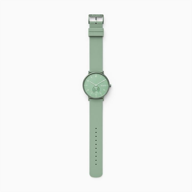 Skagen SKW6590 นาฬิกาผู้ชาย Aaren Kulor Mint Silicone Quartz Men's Watch