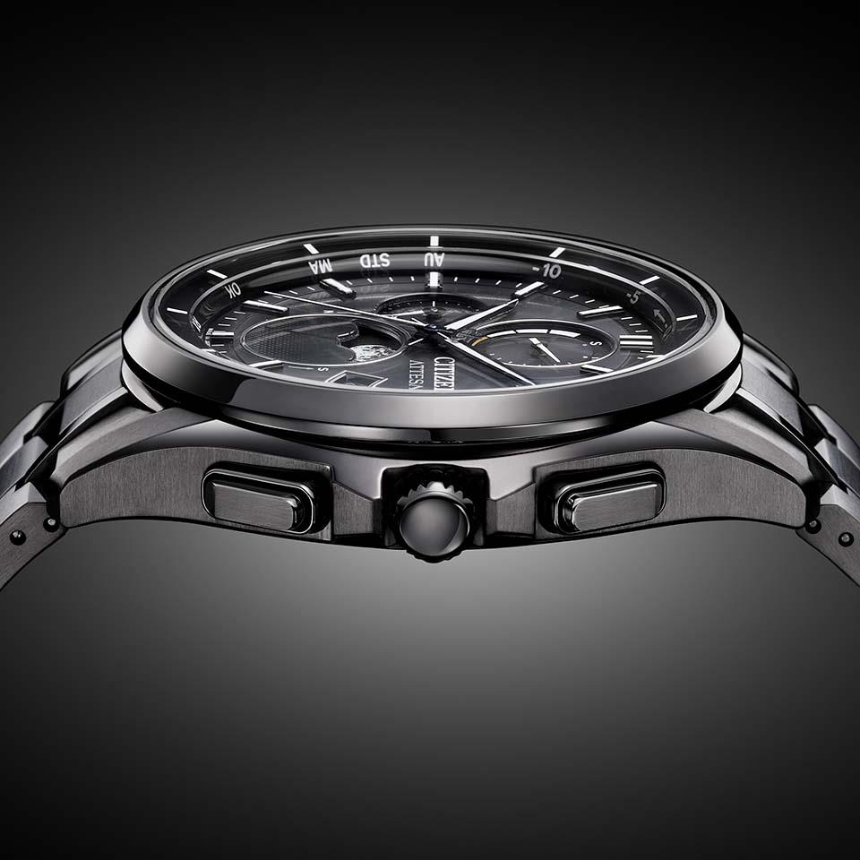 Citizen BY1006-62E นาฬิกาผู้ชาย Eco-Drive Attesa Moon Phase Radio Controlled Men's Watch