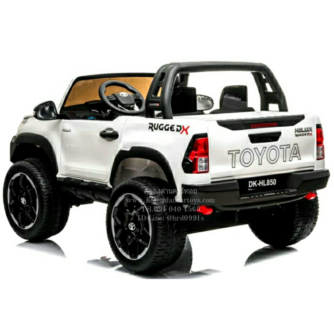 *ลิขสิทธิ์แท้TOYOTA*รถกะบะเด็กแบตเตอรี่2ที่นั่ง*คันใหญ่, พ่วงมาลัยซ้าย* (ออกตัวสมูท, 2มอเตอร์แบต12v10a, มีโช้คนิ่ม, มีรีโมทบูลทูธ, เปิดกระโปรงหน้า ท้ายและประตูได้, มีหูลากจูงรถ)